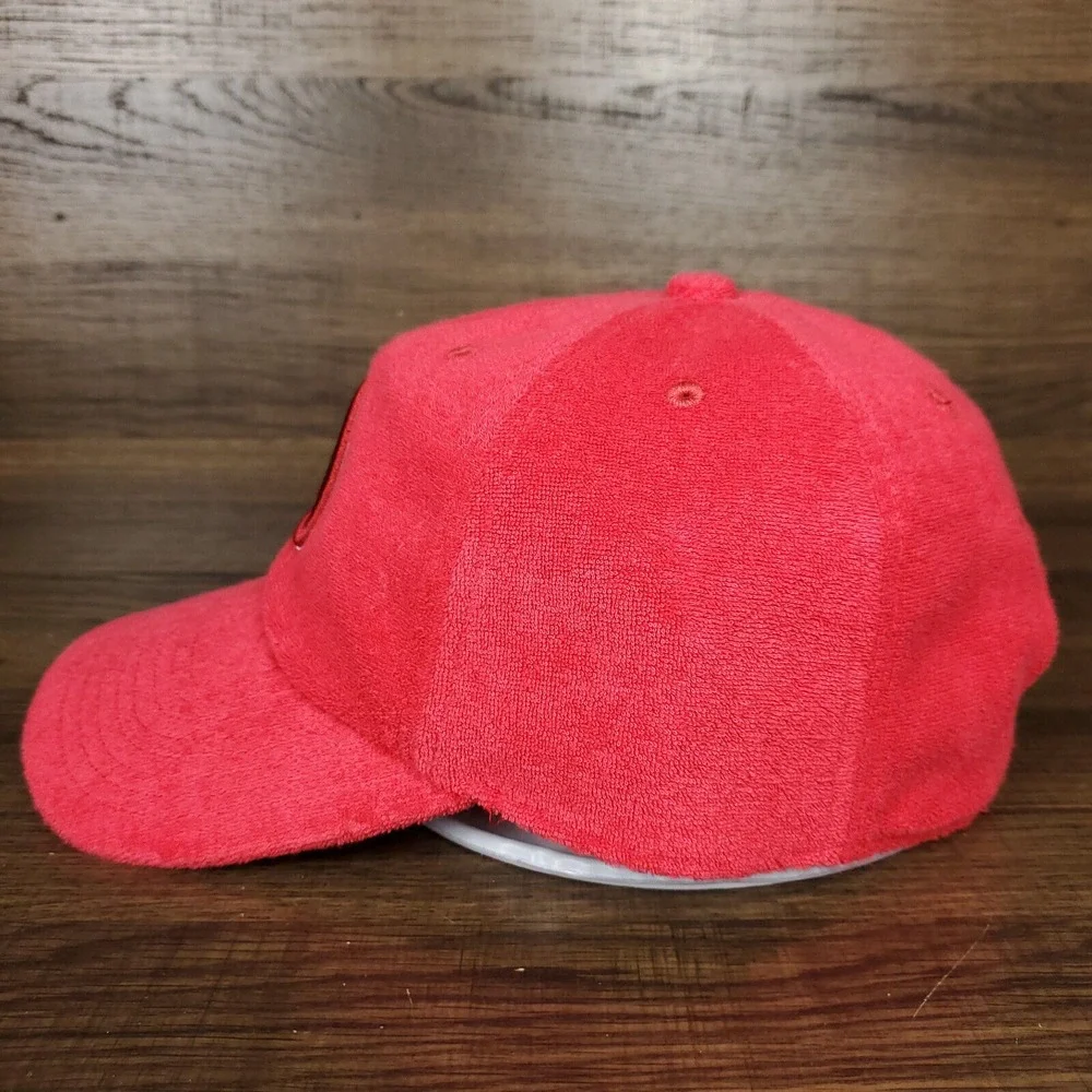 Atlanta Hawks Mitchell & Ness NBA Dad Cap Hat 3D Logo Red Terry‎ Fabric New